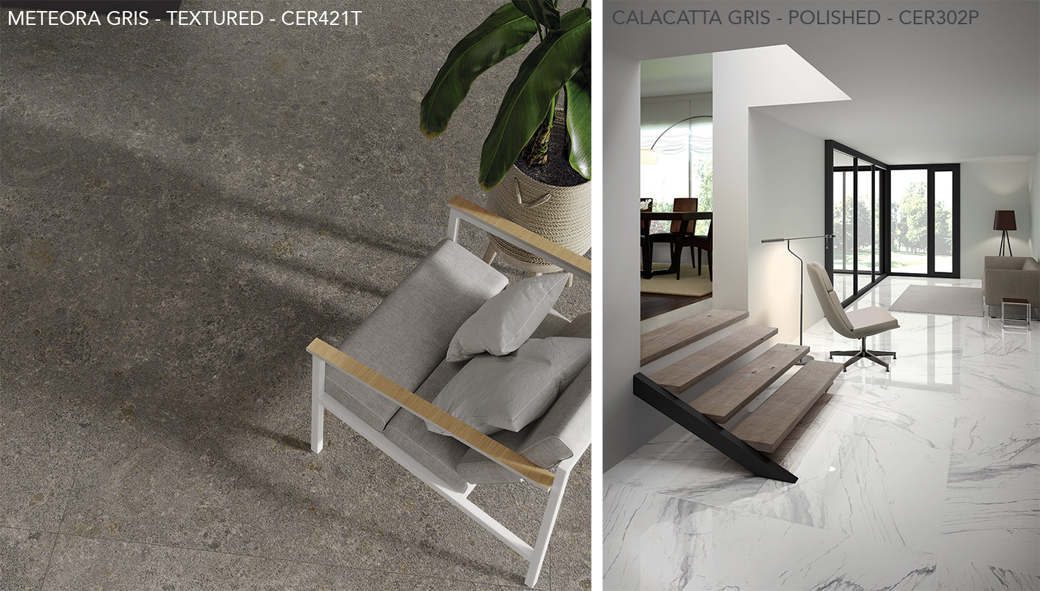 Inalco MDi Meteora Gris & Calacatta Gris flooring