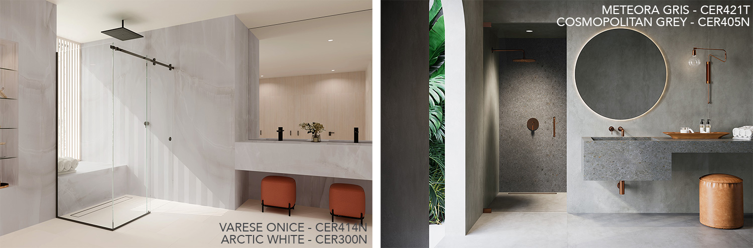 Bathrooms with Ceralsio wall cladding